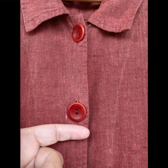 Flax burnt orange linen dress small - Picture 5 of 9